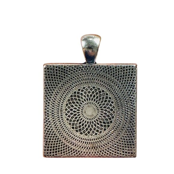 Upcycled  Noritake Carmela Pendant Necklace With Rhinestones & Silver Tone Chain - Picture 5 of 5